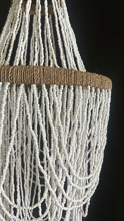White Bead Chandelier