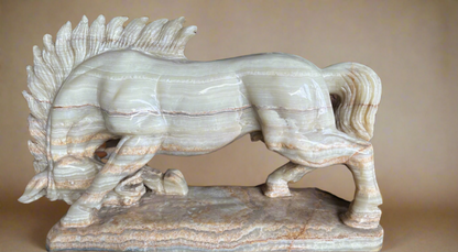 Onyx Handcarved Horse Sculpture