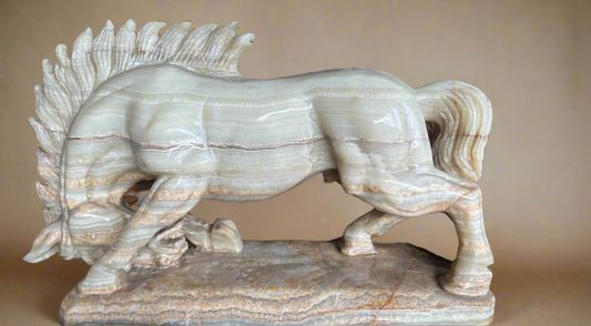 Onyx Handcarved Horse Sculpture