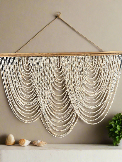 Handcrafted Coastal Seashell Wall Hanging