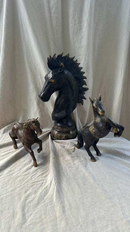 Bronze Horse Head Figurine