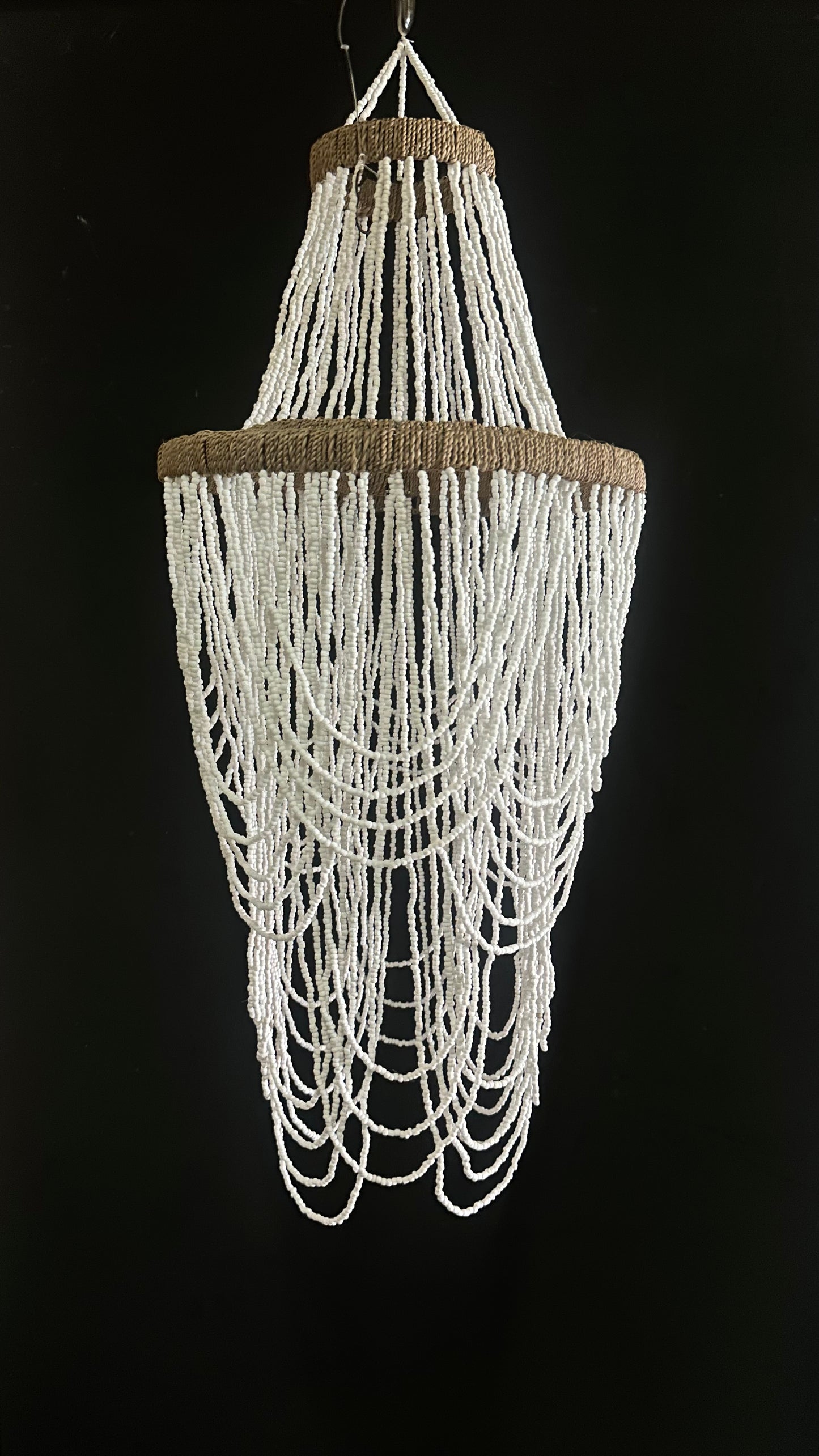 White Bead Chandelier