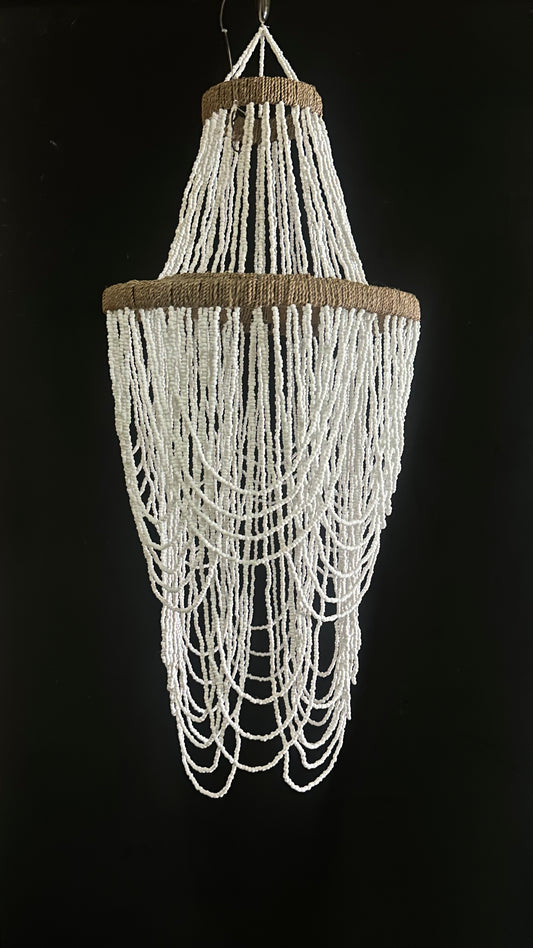White Bead Chandelier