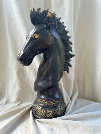 Bronze Horse Head Figurine