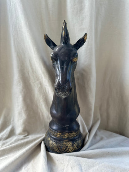 Bronze Horse Head Figurine
