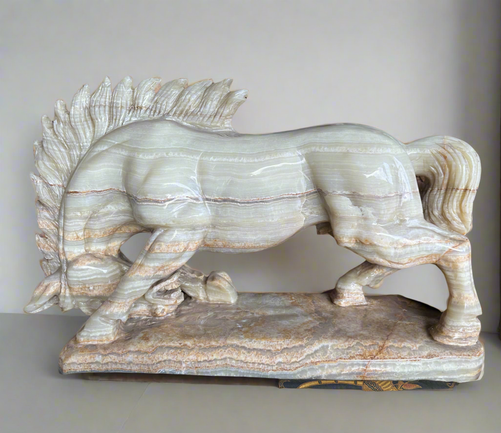 Onyx Handcarved Horse Sculpture