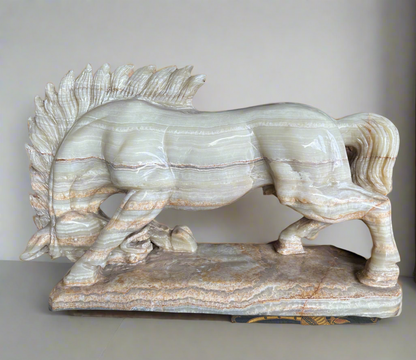 Onyx Handcarved Horse Sculpture