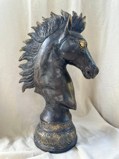 Bronze Horse Head Figurine