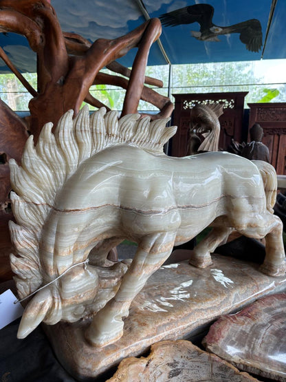 Onyx Handcarved Horse Sculpture