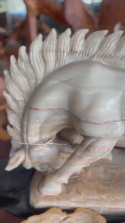 Onyx Handcarved Horse Sculpture